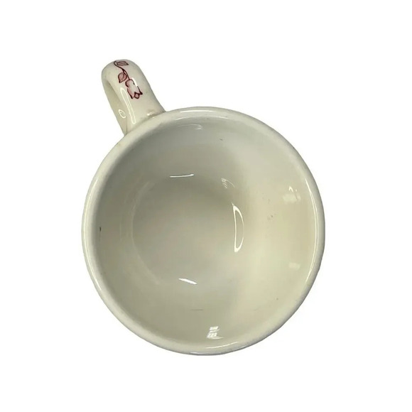 Vintage Walker China Red Floral Pattern Tea Cup, Vitrified Bedford Ohio 1-38 - Picture 5 of 6